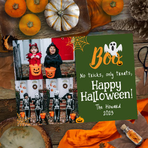 Boo pumpkin jack-o-lantern Halloween Photo Collage Holiday Card