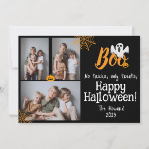 Boo pumpkin jack-o-lantern Halloween Photo Collage Holiday Card