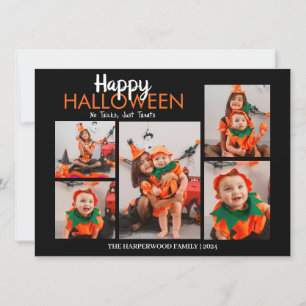 Boo pumpkin jack-o-lantern Halloween Photo Collage Holiday Card