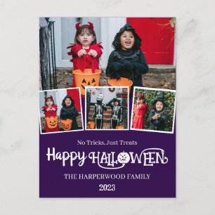 Boo pumpkin jack-o-lantern Halloween Photo Collage Holiday Postcard