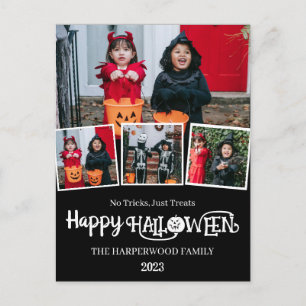 Boo pumpkin jack-o-lantern Halloween Photo Collage Holiday Postcard