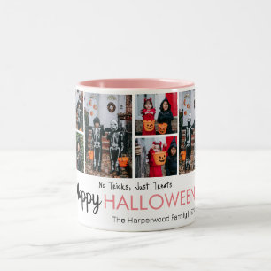 Boo pumpkin jack-o-lantern Halloween Photo Collage Two-Tone Coffee Mug