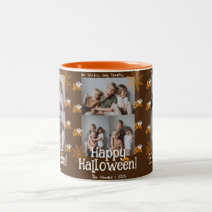 Boo pumpkin jack-o-lantern Halloween Photo Collage Two-Tone Coffee Mug