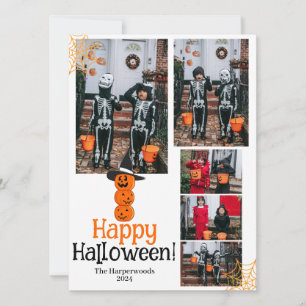 Boo pumpkin jack-o-lantern happy Halloween 5 Photo Holiday Card