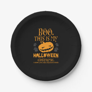 Boo Pumpkin Sarcastic Funny Halloween Costume Paper Plate