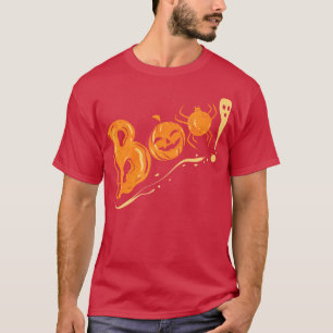Boo Pumpkin Spider Ghost Scary Halloween  T-Shirt