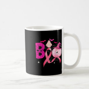 Boo Pumpkin Witch Pink Ribbon Breast Cancer Hallow Coffee Mug