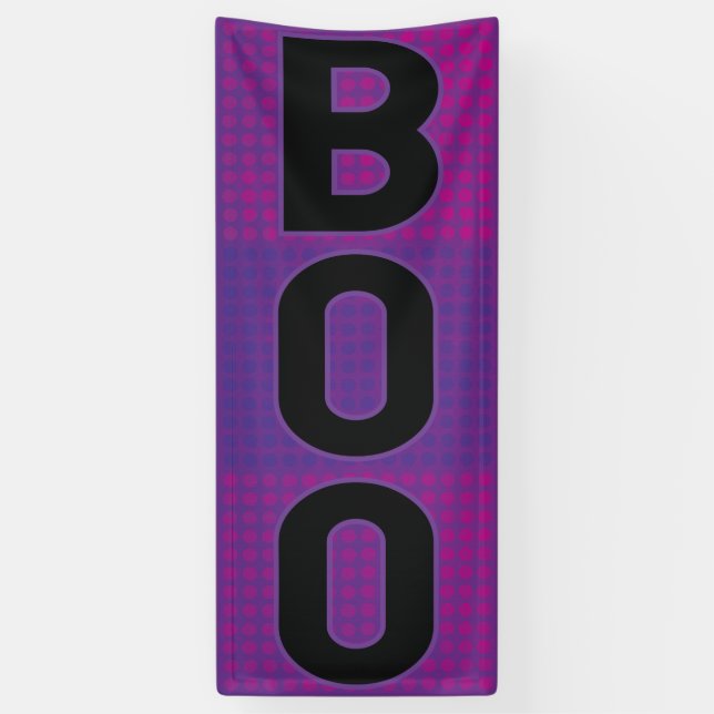 Boo Purple Polka Dot Halloween Banner (Vertical)