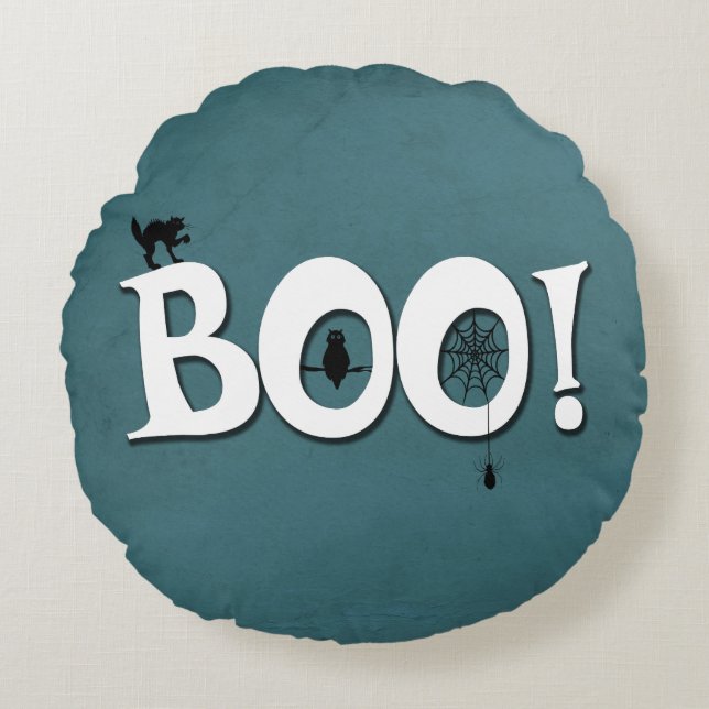 Boo! Round Pillow (Front)