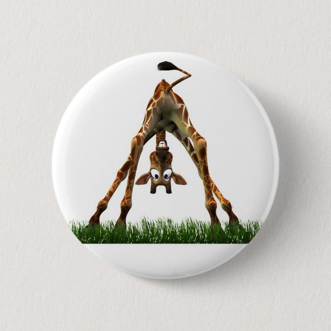 Boo! Says Olympia Giraffe 2 Inch Round Button (Front)