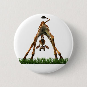 Boo! Says Olympia Giraffe 2 Inch Round Button