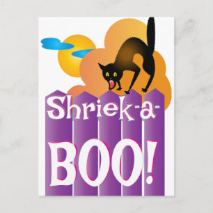 BOO! Scary Halloween Cat Postcard