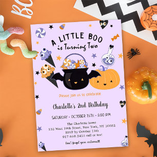 Boo Second Birthday A Little Boo Is Turning Two Invitation