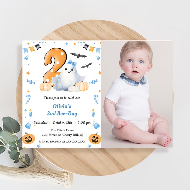 Boo Second Birthday  Invitation (Creator Uploaded)