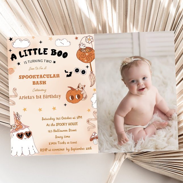 Boo Second Birthday Our Little Boo Is Turning Two Invitation (Creator Uploaded)