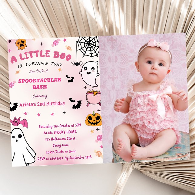 Boo Second Birthday  Our Little Boo Is Turning Two Invitation (Creator Uploaded)