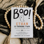 Boo! Second Birthday Party Halloween Invitation<br><div class="desc">Boo! This birthday invitation is perfect for any age birthday! Easily edit the age and wording with your birthday party information. 

See the entire Cute Spooky Halloween Party collection for more matching items!</div>