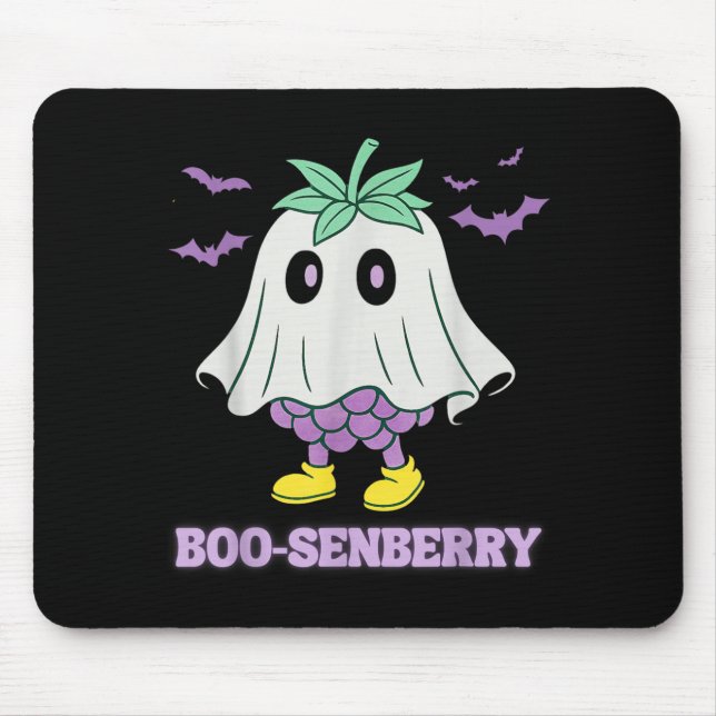 Boo-Senberry Boysenberry Ghost Spooky Funny Mouse Pad (Front)