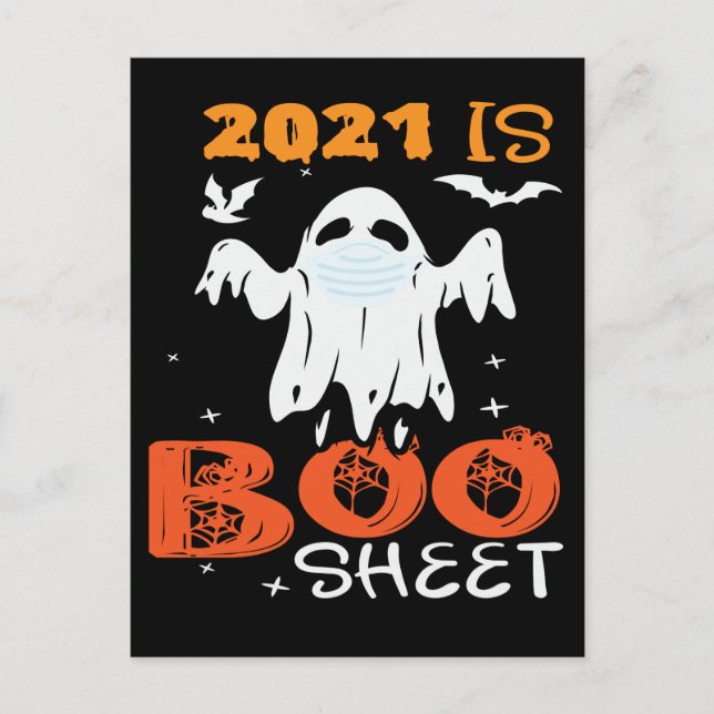 Boo Sheet Funny Ghost Halloween Postcard (Front)