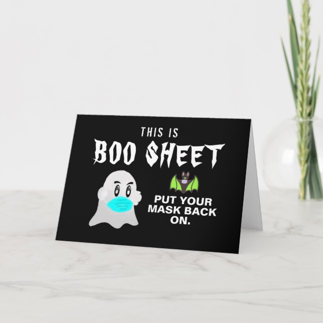 Boo Sheet Funny Halloween Quote 2021 Personalized Card (Front)