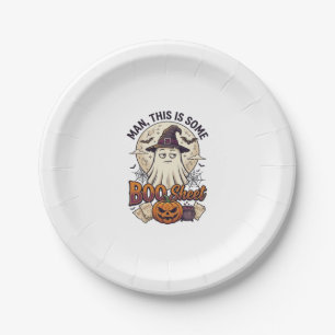 Boo Sheet Ghost Pumpkin Halloween Moon Cauldron Paper Plate