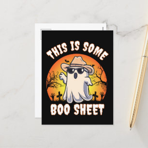 BOO SHEET Halloween Ghost Holiday Postcard