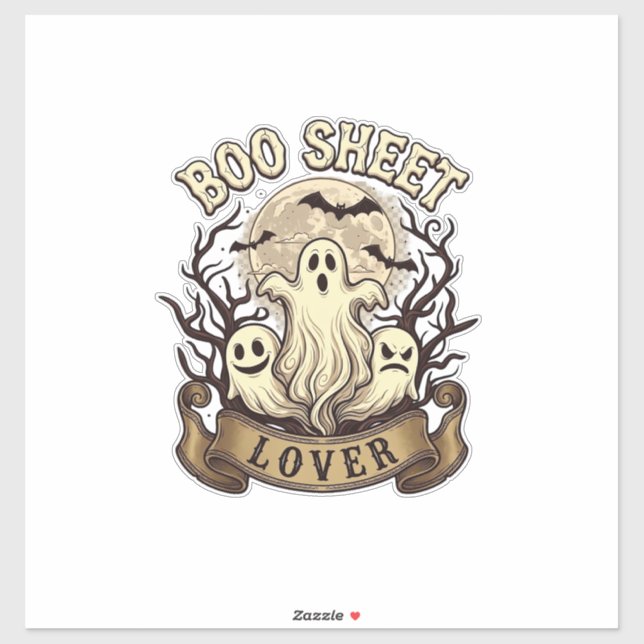 Boo Sheet Lover Halloween Ghosts Moon Bats_1 (Sheet)