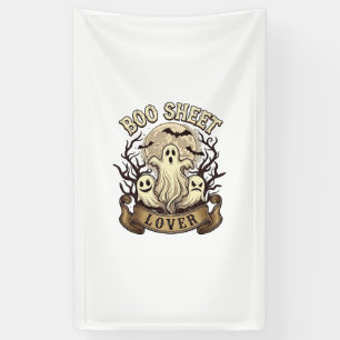 Boo Sheet Lover Halloween Ghosts Moon Bats_1 Banner