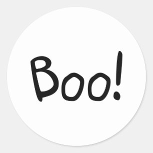 Boo simple cute handwritten typography Halloween Classic Round Sticker