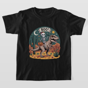 Boo! Skeleton Riding Dinosaur with Candy T-Shirt