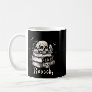 Boo Skeleton Skull Books Halloween Women School Coffee Mug