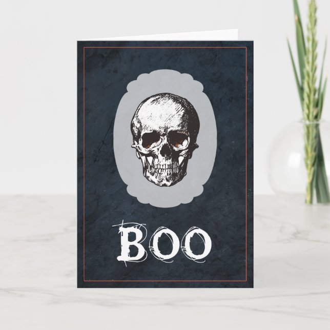 Boo Skull Halloween Card (Front)