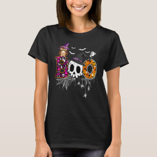 Boo Skull Own Witch's Hat And Ghost  Halloween Cos T-Shirt