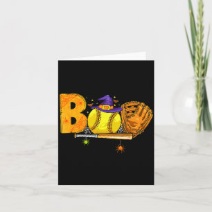 Boo Softball Player Catcher Tcher Funny Halloween  Card