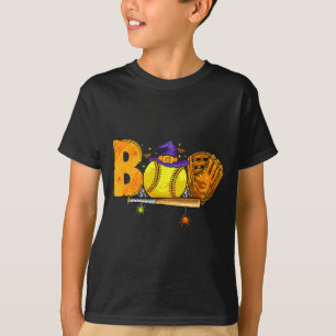 Boo Softball Player Catcher Tcher Funny Halloween  T-Shirt