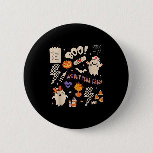 Boo Soky Peds Crew Ghost Pediatric Nurse Halloween 2 Inch Round Button