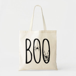 Boo Spider & Spiderweb Spooky Eerie Halloween Tote Bag
