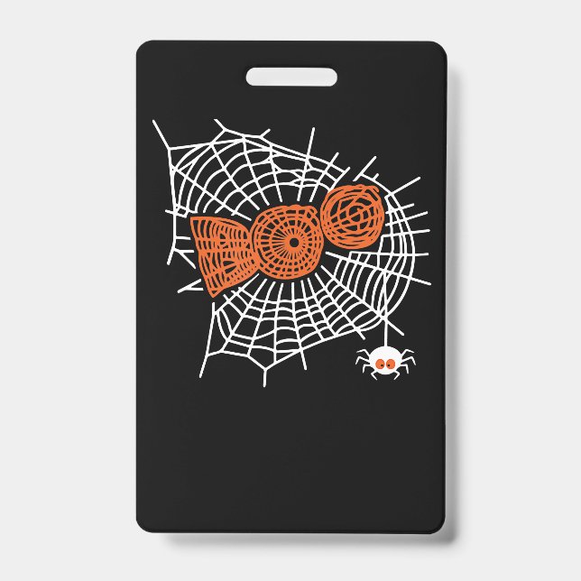 Boo Spider Web Funny Cute Spider Web Graphic Badge (Front)