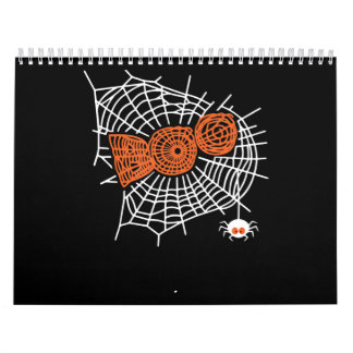 Boo Spider Web Funny Cute Spider Web Graphic Calendar