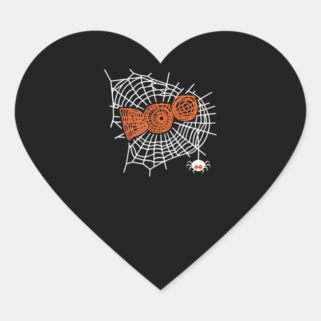 Boo Spider Web Funny Cute Spider Web Graphic Heart Sticker (Front)