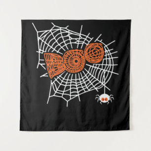 Boo Spider Web Funny Cute Spider Web Graphic Tapestry