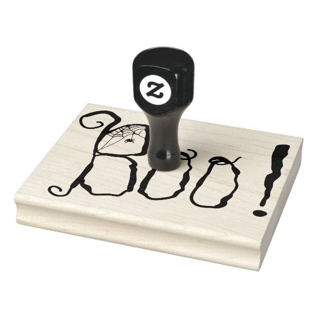 Boo! | Spider Web | Halloween Rubber Stamp (Stamp)