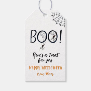 BOO Spiders & Spider Web Halloween Favor Gift tags