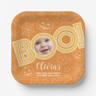 Boo!   Spooktacular Baby Birthday Paper Plate