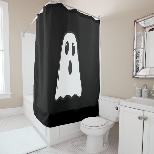 BOO! Spooky Cute Ghost Halloween Black White (In Situ)