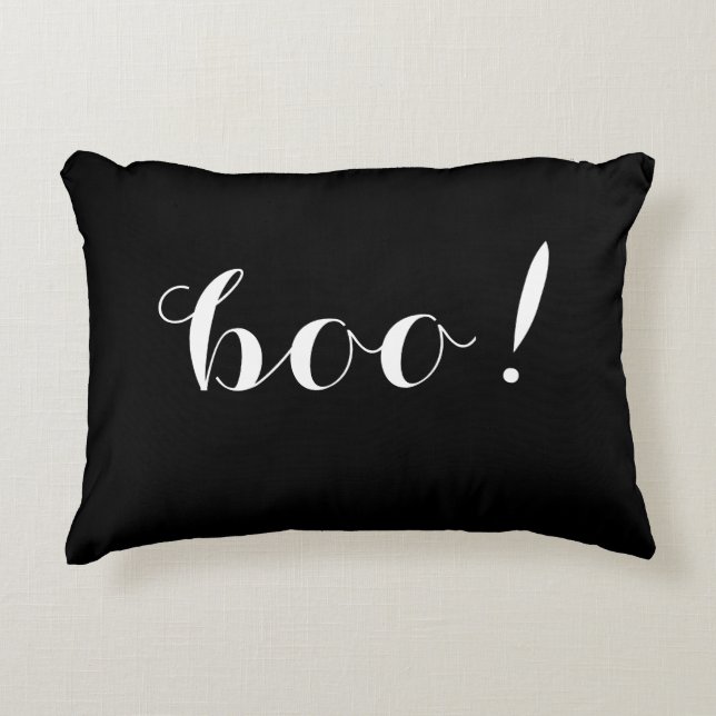 Boo! & Spooky Double Sided Halloween Pillow (Front)
