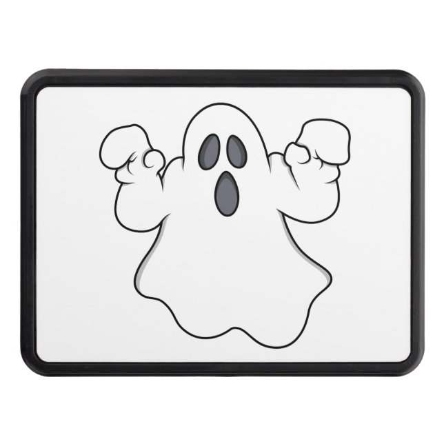 Boo! Spooky Halloween Ghost Trailer Hitch Cover (Front)