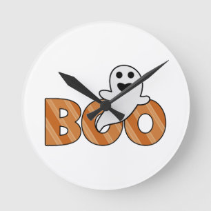 BOO Spooky Halloween Round Clock