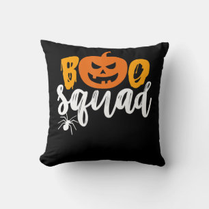 Boo Squad - Funny Pumpkin Spider Halloween Throw Pillow