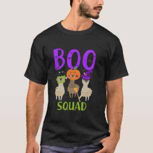 Boo Squad Halloween crew Funny llama scary Trick o T-Shirt